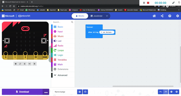 name tag project on micro:bit
