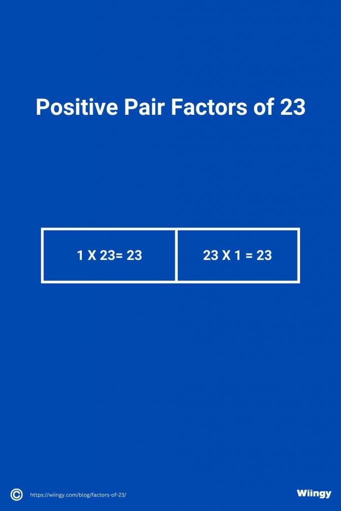 Positive Pair Factors of 23