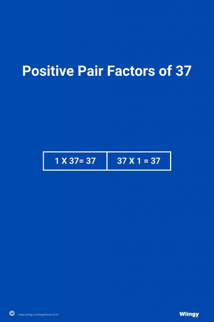 Positive Pair Factors of 37